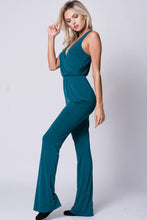 Solid Surplice Wide Legs Jumpsuit