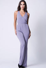 Solid Surplice Wide Legs Jumpsuit