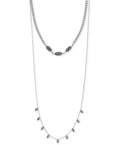 BCBGeneration Women's Metallic Silver-tone Geometric Accent High-low Necklace