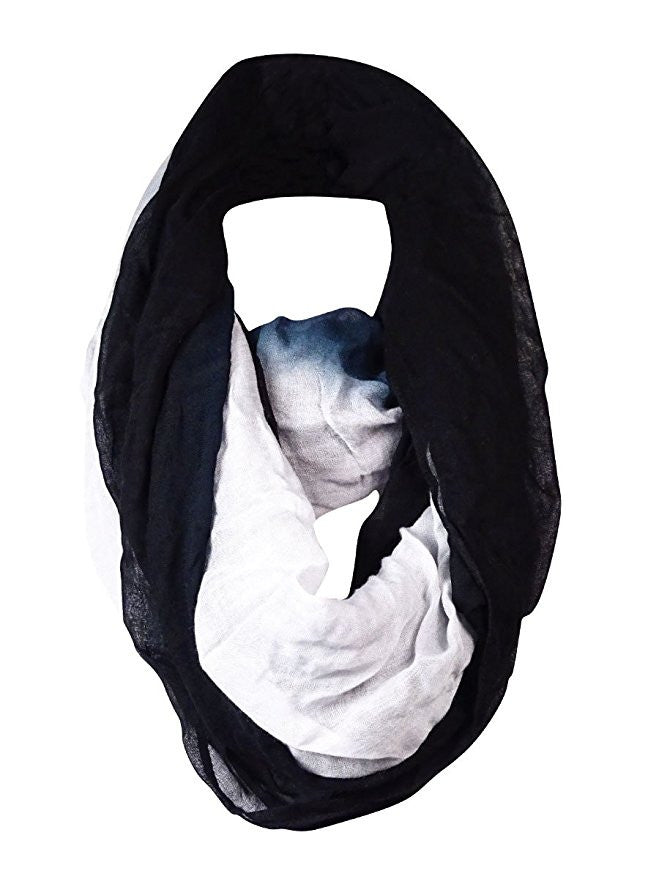 Calvin Klein Dip Dye Gauze Infinity Black Scarf