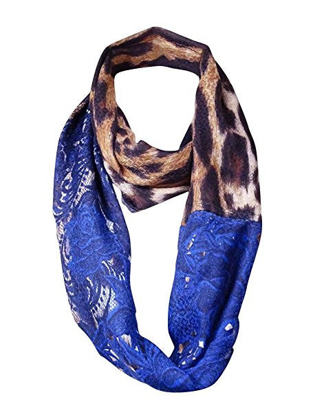 Echo Design Women's Ribbed Infinity Loop One Size Multi Blue Cheetah