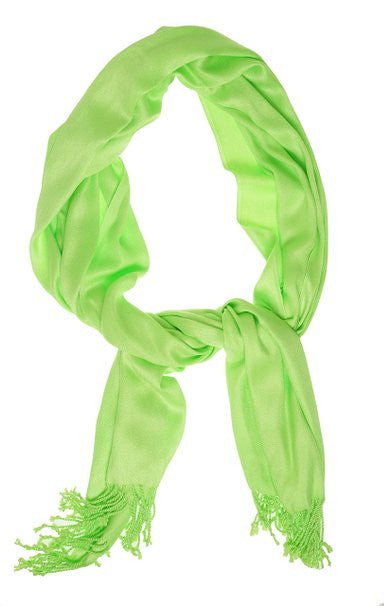 INC Women's Scarf Wrap Luxury Rectangle Fringe Chartreuse