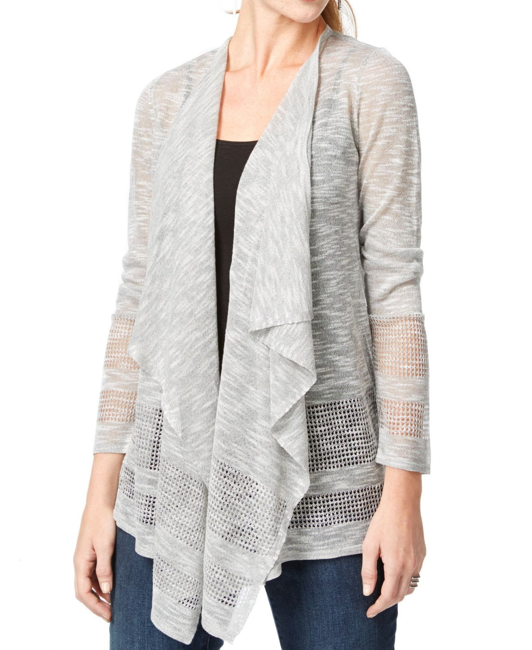 Inc International Concepts Open-Knit Draped Cardigan Size Medium