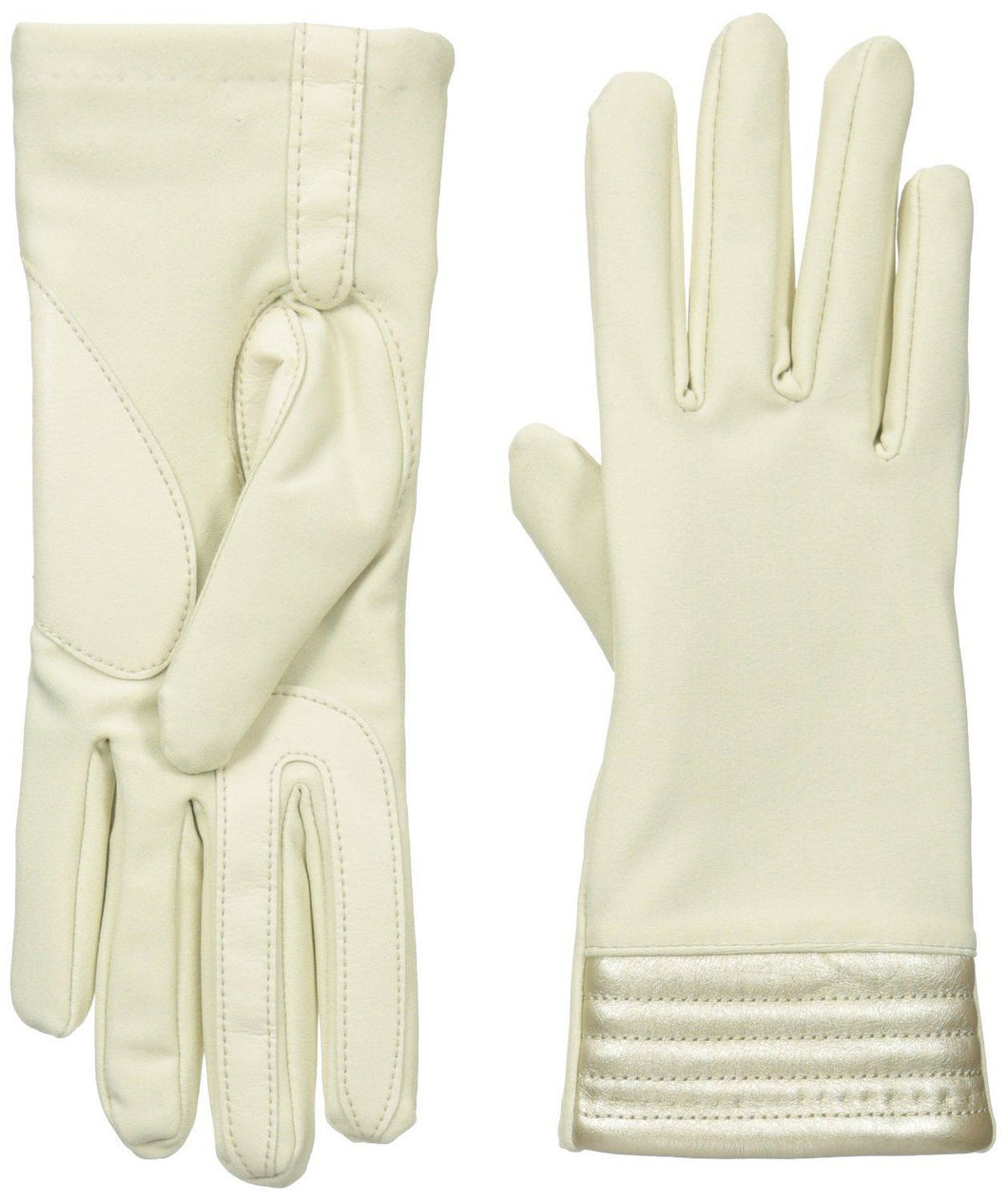 Isotoner Metallic Hem Stretch Spandex Gloves Size M/L