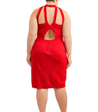 Love Squared Trendy Plus Size  Halter Open-Back Dress Red 1X