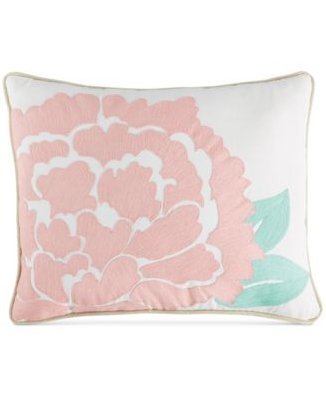 Martha Stewart Collection Village Peony Crewelwork Decorative Pillow
