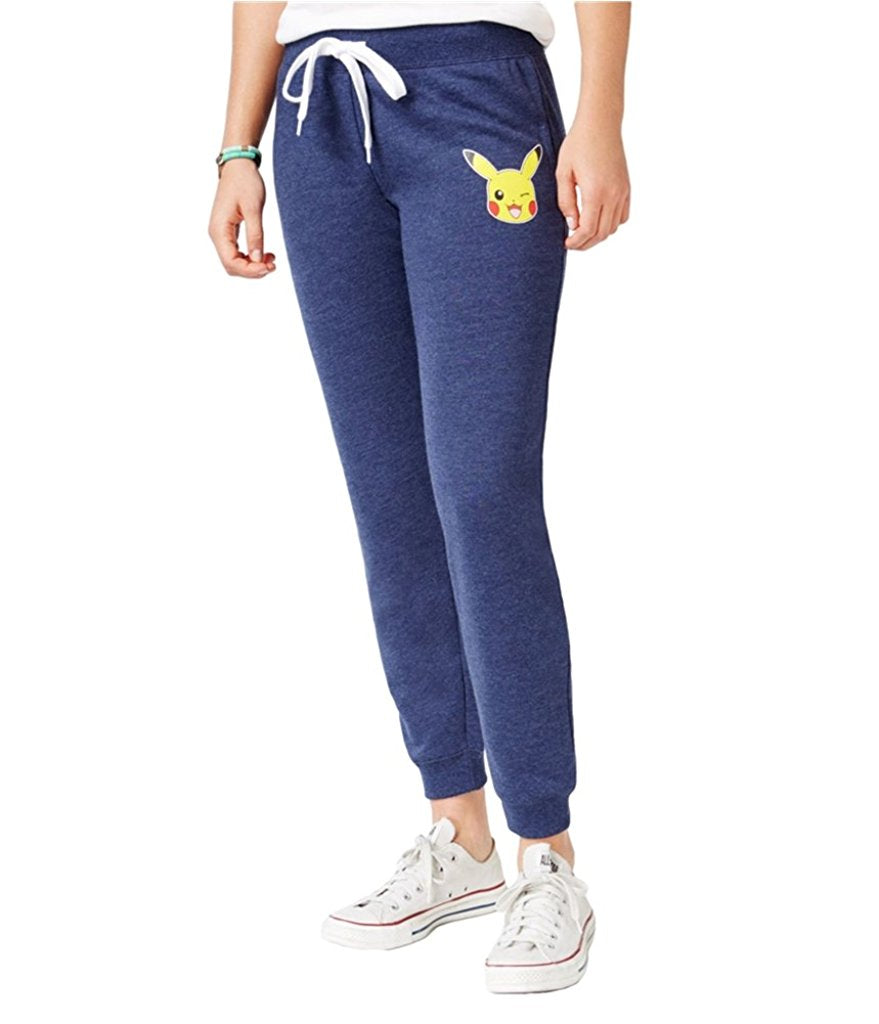 Mighty Fine Juniors Pokeman Graphic Jogger Pants Heather Navy