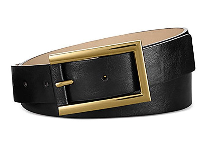 Style & Co. Glaze and Wrapped Buckle Pant Belt Black