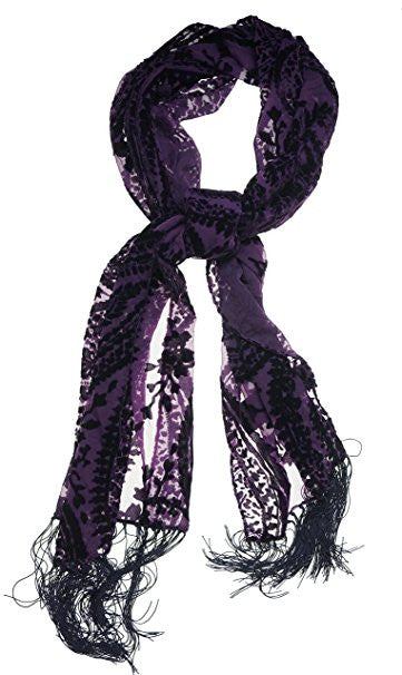 Style & Co Women's Paisley Velvet Evening Wrap Amethyst