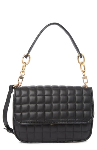 House of Want Fire Saddle Flap Bag In Black Quilted