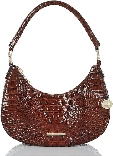 BRAHMIN Small Bekka Inverness Embossed Leather Shoulder Bag
