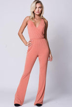 Solid Surplice Wide Legs Jumpsuit