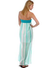 Rachel Kate Womens Stripe Chiffon Strapless Maxi Dress