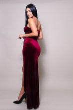 Strapless Sweetheart Maxi Velvet Dress