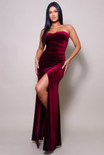 Strapless Sweetheart Maxi Velvet Dress