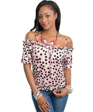 Must Have Womens Pink with Black Polkadot Top