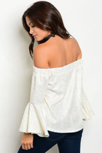 Nylon Apparel White Gold Off Shoulder Top