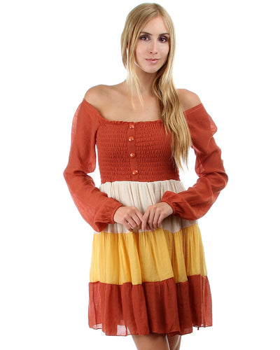 Moon River Off-the-Shoulder Panel Dress Medium