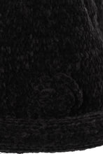 August Hats Chenille Roll Up Hat Black OS