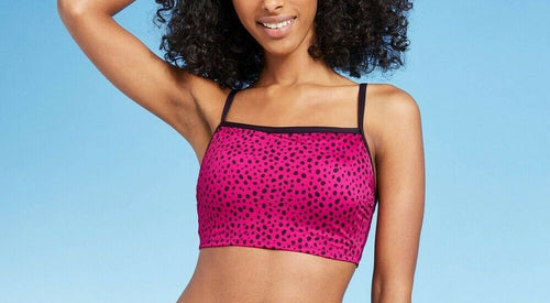 All in Motion Women's Longline Square Neck Bikini Top Cranberry