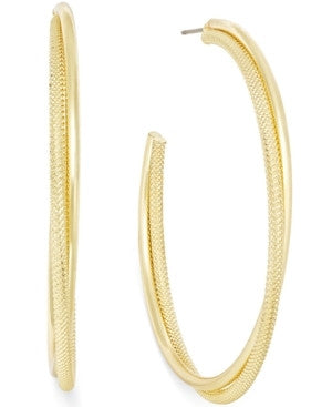 Alfani Mesh Twist Hoop Earrings