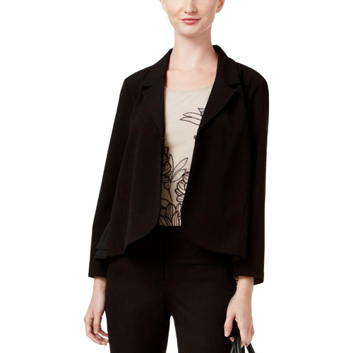 Alfani Petite Mixed-Media Blazer Deep Black PS