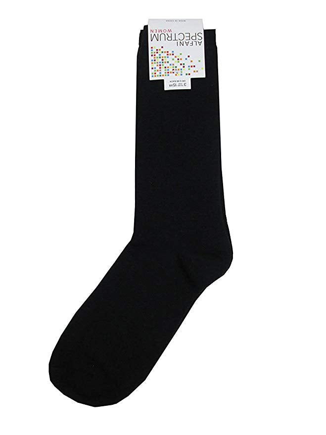 Alfani Spectrum Women's Solid Crew Socks Black