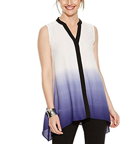 Alfani Sleeveless Ombre Handkerchief-Hem Blouse