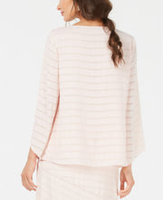 Alfani Petite Textured Angel Sleeve Top Silver Peony PL