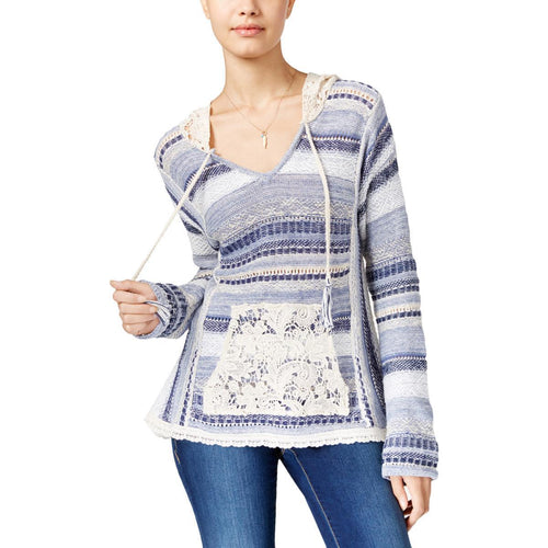 American Rag Juniors Hooded Pullover Sweat Indigo Combo XS