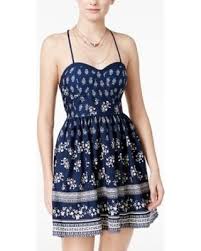 American Rag Juniors' Racerback Fit & Flare Dress Navy Combo S