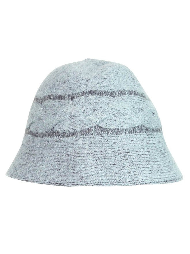 August Accessories Women's Cable Knit Cloche Grey