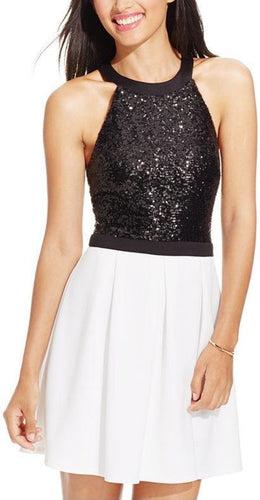 B Darlin Juniors Sequined Scuba Fit & Flare Dress 7/8