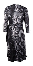 NY Collection B-Slim Women's Snakeskin Printed Faux Wrap Dress Size XLarge