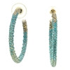 c.A.K.e. by Ali Khan Silver-Tone Turquoise Crystal Encrusted Hoop Earrings