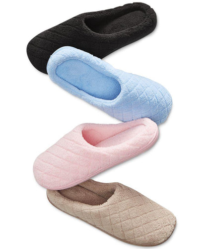 Charter Club Women's Blue Microterry Clog Slippers With Memory Foam