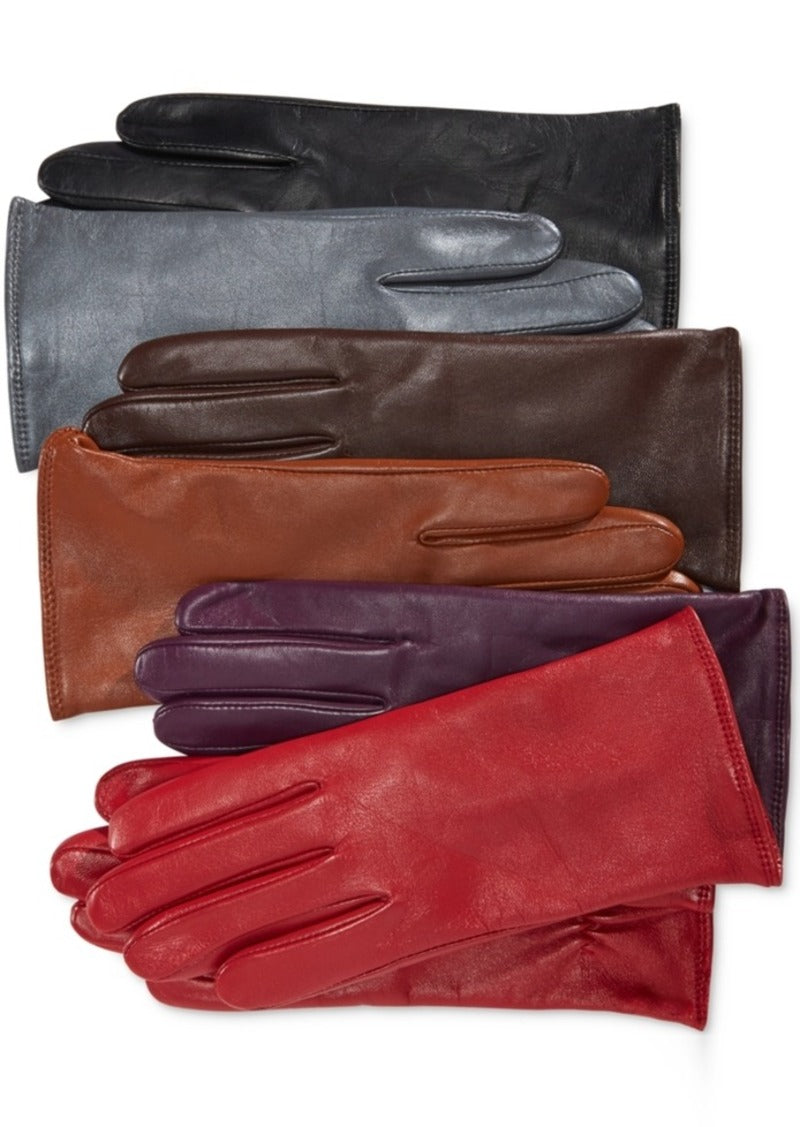 Charter Club Tech Palm Leather Gloves Port Red S
