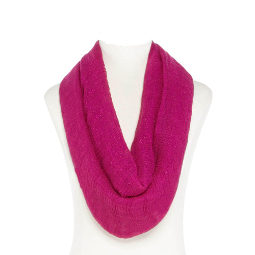 Cejon Women's Metallic Ruched Infinity Scarf OS Magenta