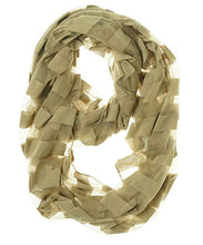 Cejon Women's Jersey Stripe Infinity Scarf Taupe