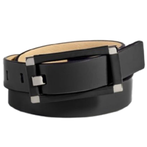 Calvin Klein Wrinkle Patent Wrapped Center Bar Belt