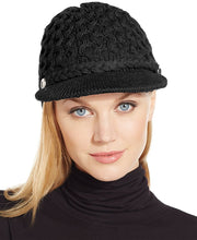 Calvin Klein Honeycomb Cable Newsboy Hat Black ONE SIZE