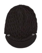 Calvin Klein Honeycomb Cable Newsboy Hat Black ONE SIZE
