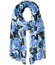 Calvin Klein Floral Print Oblong Scarf Ultramarine ONE SIZE