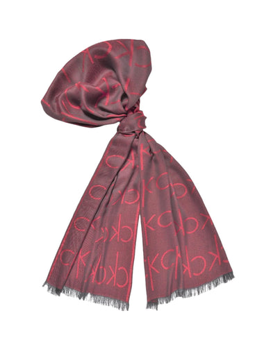 Calvin Klein Womens Red Ck Logo Scarf