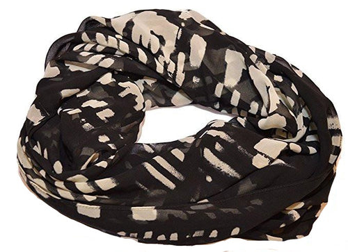 Calvin Klein Women's Watercolor Infinity Scarf Black Multi