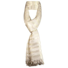 Calvin Klein Women's Striped Metallic Fringe Scarf