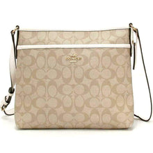 Coach Signature Zip File Crossbody Bag Light Khaki/Chalk