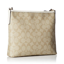 Coach Signature Zip File Crossbody Bag Light Khaki/Chalk
