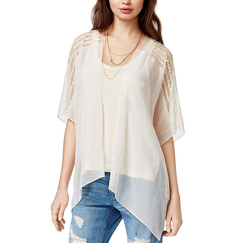 Collection XIIX Sequin Stripe Panel Kimono Angel Wings ONE SIZE