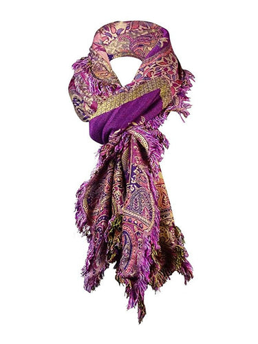 Collection XIIX Women's Floral Paisley Fringe Scarf Ballerina Pink